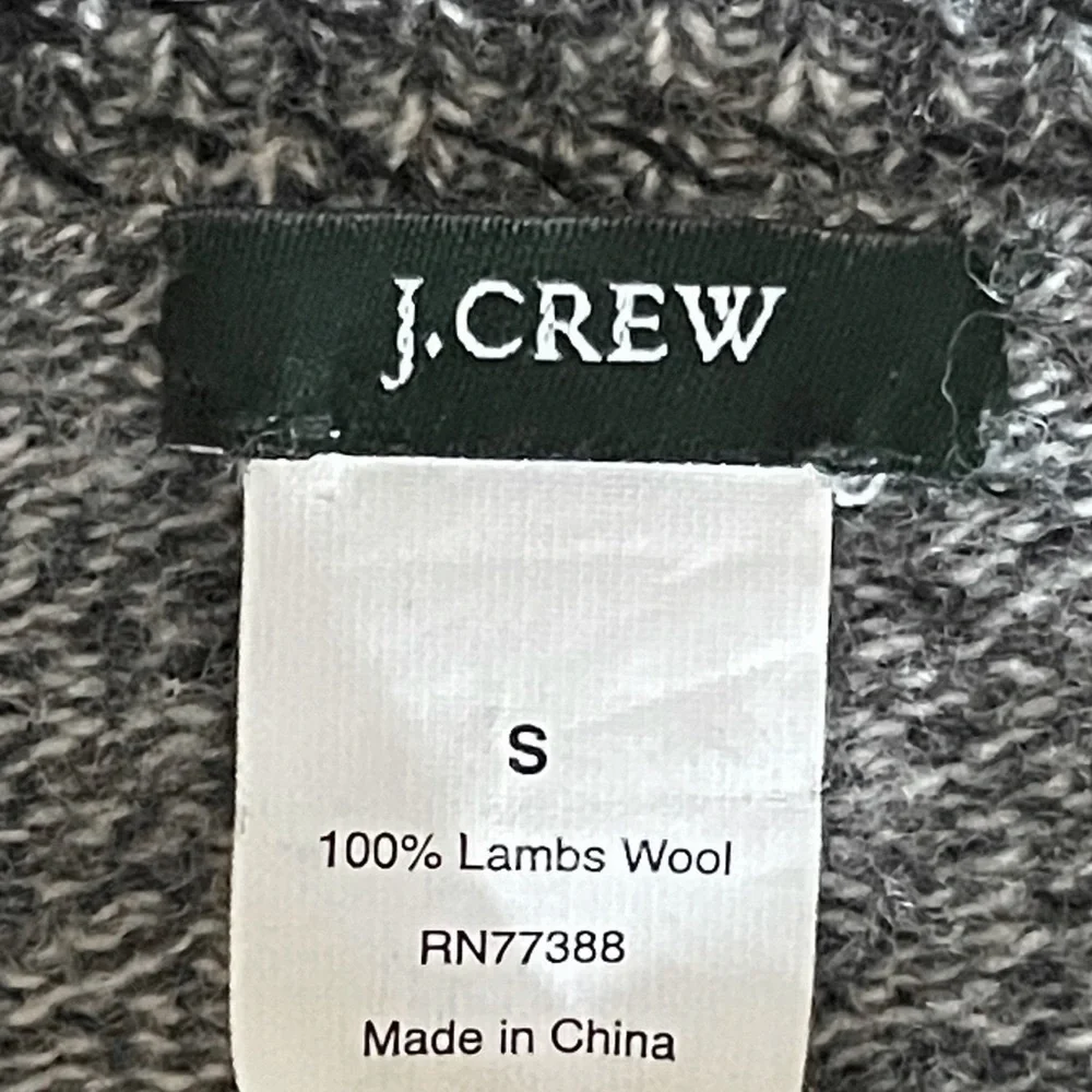 J Crew 100% Lambs Wool Sequin Gray Soft Pullover Sweater Size S